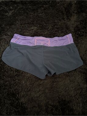 lululemon athletica black Shorts with Purple Waistband y2k vintage 2000s